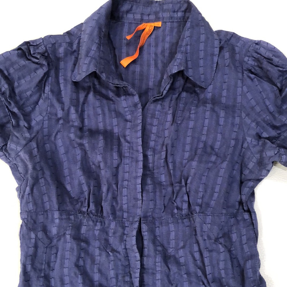 Bcbgeneration Navy Seersucker Button Down Shirt - image 6
